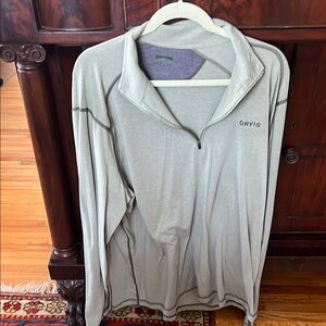 Orvis Gray Zip Up Sweater
